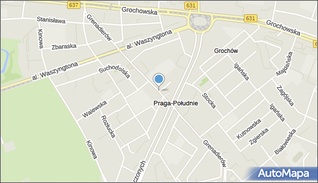Warszawa, Grenadierów, mapa Warszawy