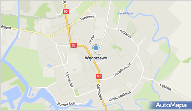 Węgorzewo, Grunwaldzka, mapa Węgorzewo