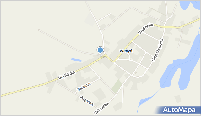 Wełtyń, Gryfińska, mapa Wełtyń