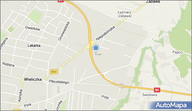 Wieliczka, Graniczna, mapa Wieliczka