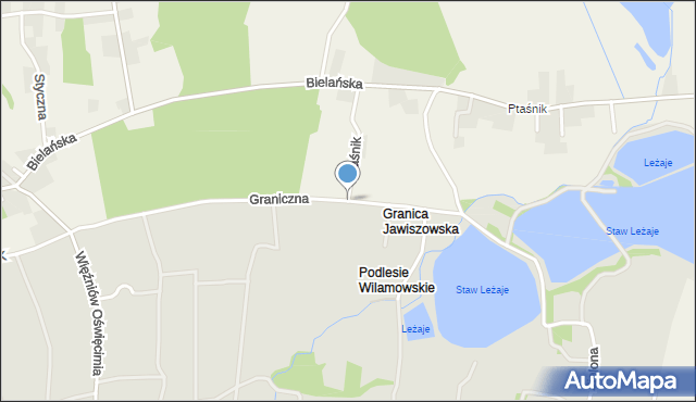 Wilamowice powiat bielski, Graniczna, mapa Wilamowice powiat bielski