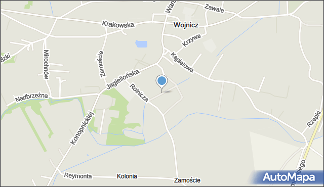 Wojnicz, Grodzka, mapa Wojnicz