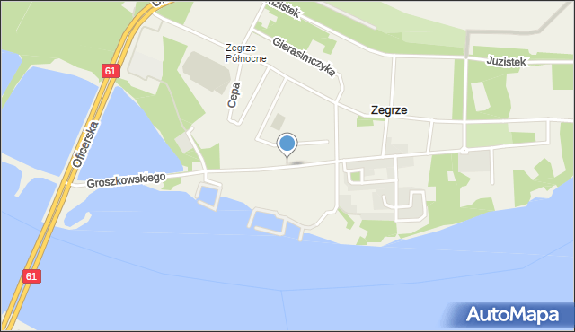 Zegrze, Groszkowskiego Janusza, prof., mapa Zegrze