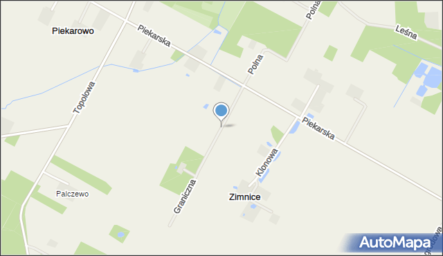 Zimnice, Graniczna, mapa Zimnice