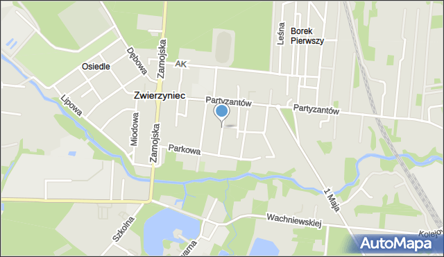 Zwierzyniec powiat zamojski, Gramowskiego, mapa Zwierzyniec powiat zamojski