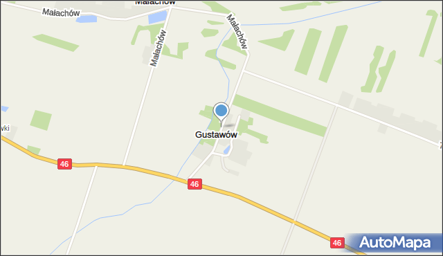 Gustawów gmina Szczekociny, Gustawów, mapa Gustawów gmina Szczekociny