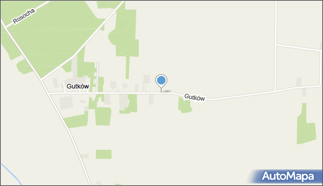 Gutków gmina Będków, Gutków, mapa Gutków gmina Będków