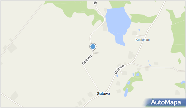 Gutowo gmina Bartniczka, Gutowo, mapa Gutowo gmina Bartniczka