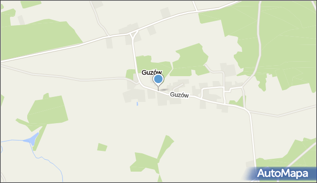 Guzów gmina Jasień, Guzów, mapa Guzów gmina Jasień