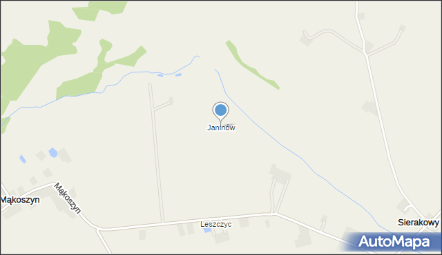 Janinów gmina Krzyż Wielkopolski, Gurbiela Kazimierza, ppor., mapa Janinów gmina Krzyż Wielkopolski