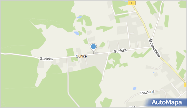 Tanowo, Gunicka, mapa Tanowo