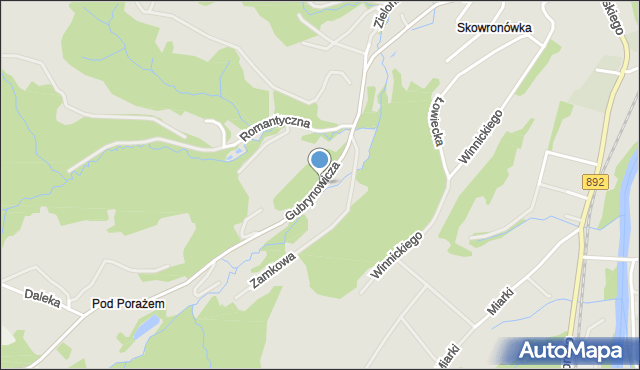 Zagórz powiat sanocki, Gubrynowicza, mapa Zagórz powiat sanocki