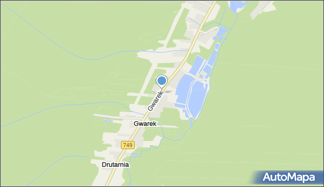 Janów gmina Przysucha, Gwarek, mapa Janów gmina Przysucha