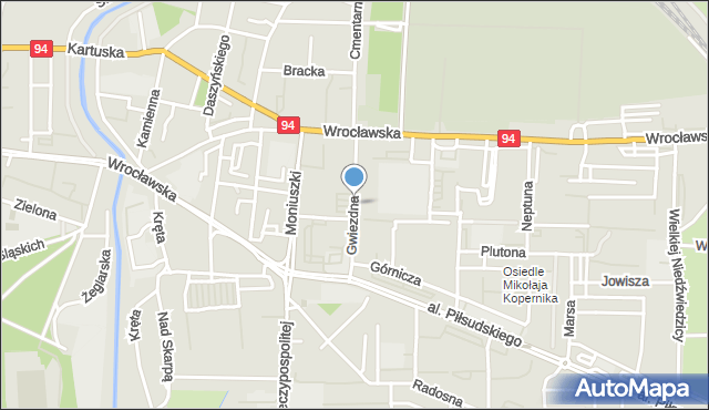 Legnica, Gwiezdna, mapa Legnicy