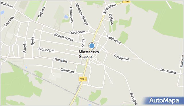 Miasteczko Śląskie, Gwiaździsta, mapa Miasteczko Śląskie