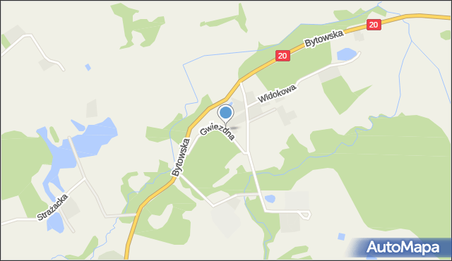 Niezabyszewo, Gwiezdna, mapa Niezabyszewo