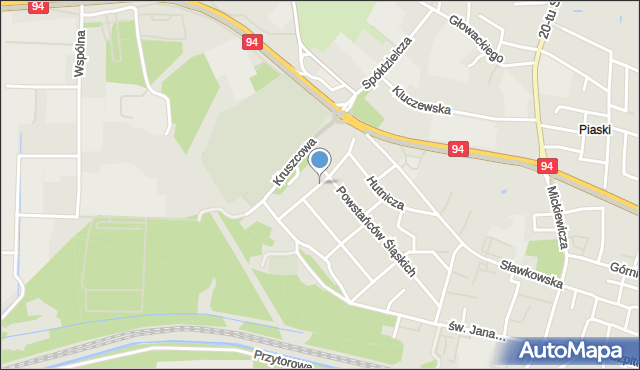 Olkusz, Gwarecka, mapa Olkusz