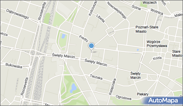 Poznań, Gwarna, mapa Poznania