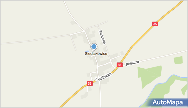 Siedlakowice, Gwarna, mapa Siedlakowice