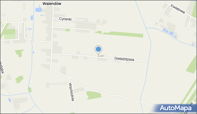 Walendów, Gwiaździsta, mapa Walendów