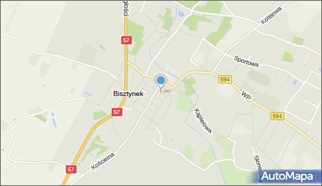 Bisztynek, Harcerska, mapa Bisztynek