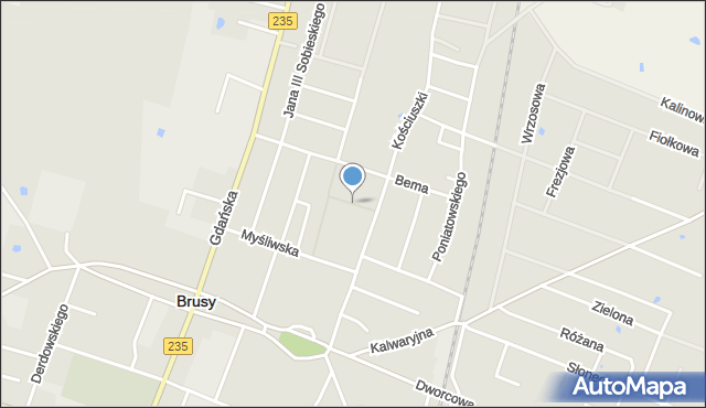 Brusy, Harcerska, mapa Brusy