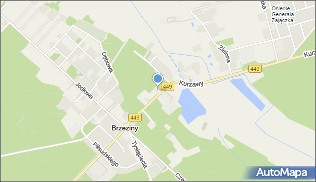 Brzeziny powiat kaliski, Handlowa, mapa Brzeziny powiat kaliski