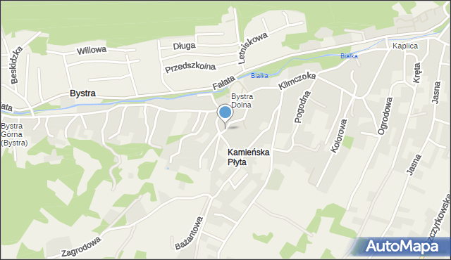 Bystra gmina Wilkowice, Halna, mapa Bystra gmina Wilkowice