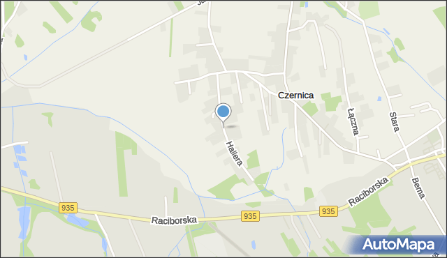 Czernica gmina Gaszowice, Hallera Józefa, gen., mapa Czernica gmina Gaszowice