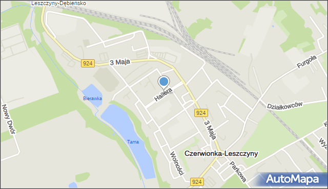 Czerwionka-Leszczyny, Hallera Józefa, gen., mapa Czerwionka-Leszczyny