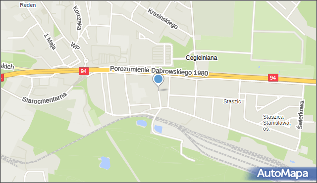 Dąbrowa Górnicza, Harcerska, mapa Dąbrowa Górnicza