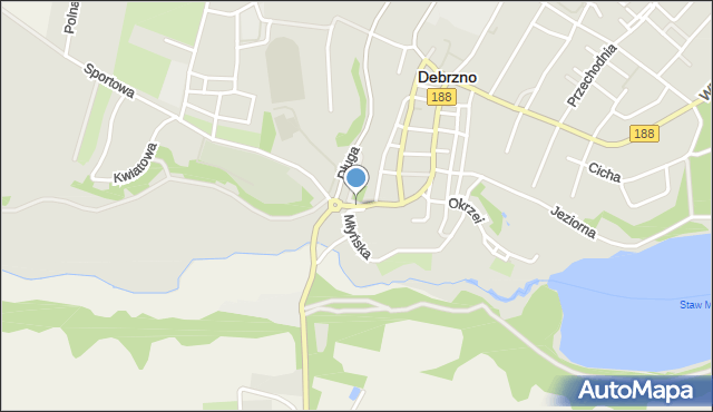 Debrzno, Harcerska, mapa Debrzno