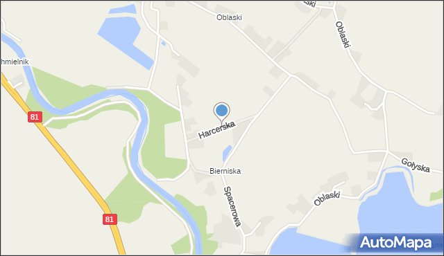 Drogomyśl, Harcerska, mapa Drogomyśl