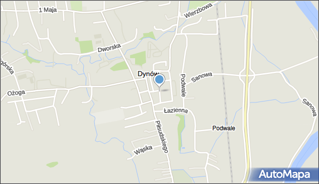 Dynów, Handlowa, mapa Dynów