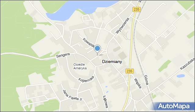 Dziemiany, Harcerska, mapa Dziemiany