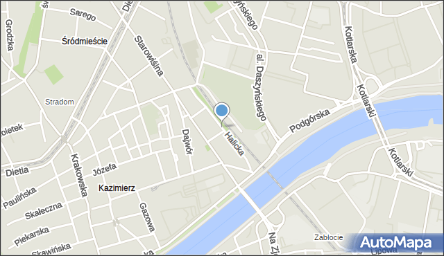 Kraków, Halicka, mapa Krakowa