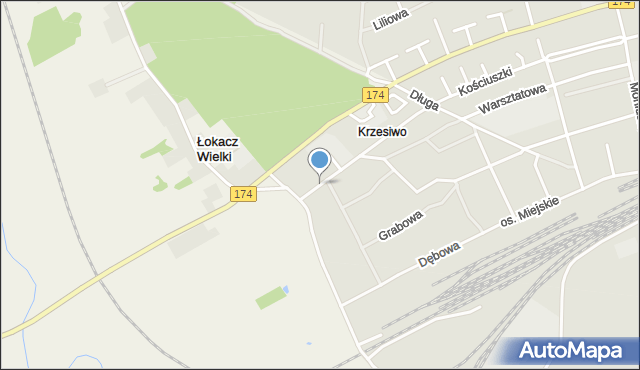 Krzyż Wielkopolski, Handlowa, mapa Krzyż Wielkopolski