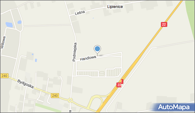 Lipienice gmina Chojnice, Handlowa, mapa Lipienice gmina Chojnice