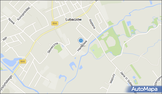 Lubaczów, Handlowa, mapa Lubaczów