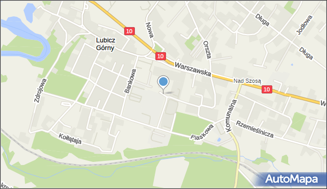 Lubicz Górny, Handlowa, mapa Lubicz Górny