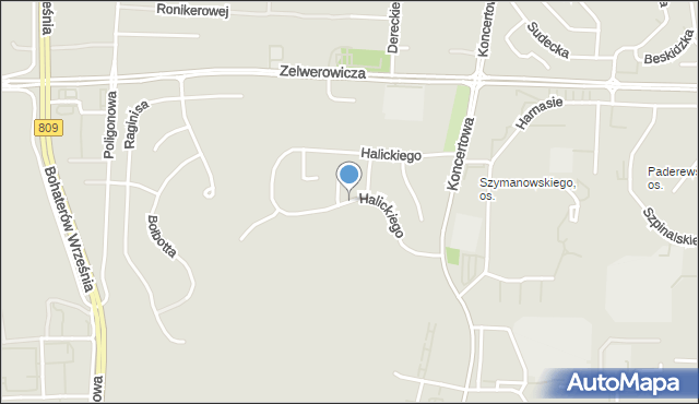 Lublin, Halickiego Henryka, mapa Lublina