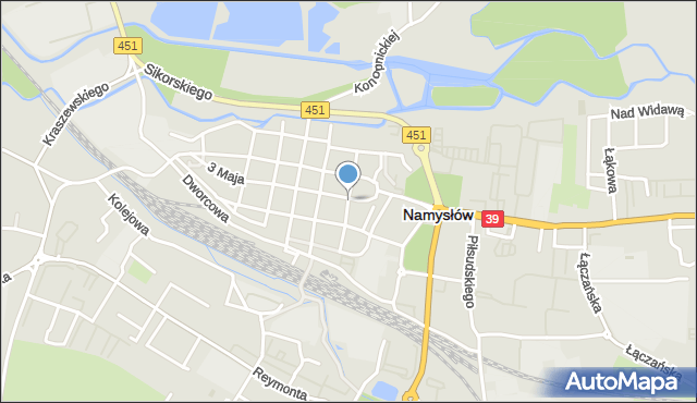 Namysłów, Harcerska, mapa Namysłów