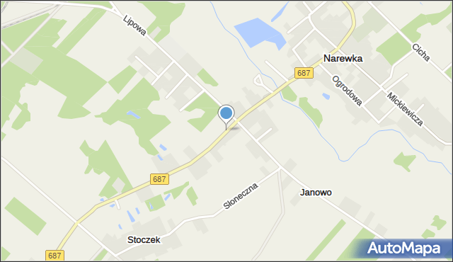 Narewka, Hajnowska, mapa Narewka