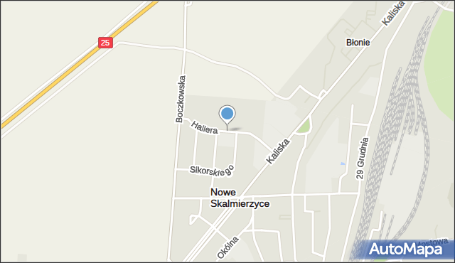 Nowe Skalmierzyce, Hallera Józefa, gen., mapa Nowe Skalmierzyce