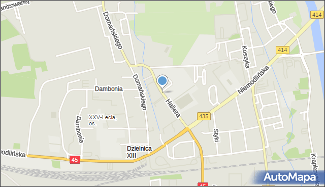Opole, Hallera Józefa, gen., mapa Opola