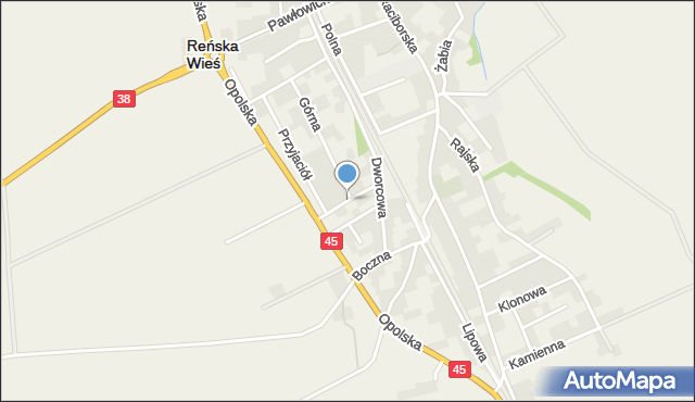 Reńska Wieś powiat kędzierzyńsko-kozielski, Harcerska, mapa Reńska Wieś powiat kędzierzyńsko-kozielski