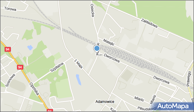 Strzelce Opolskie, Habryki Konrada, mapa Strzelce Opolskie