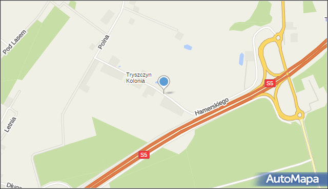 Tryszczyn, Hamerskiego Jana, ks., mapa Tryszczyn