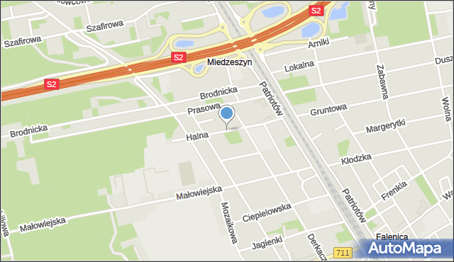 Warszawa, Halna, mapa Warszawy
