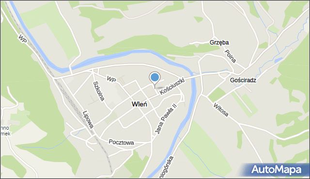 Wleń, Harcerska, mapa Wleń